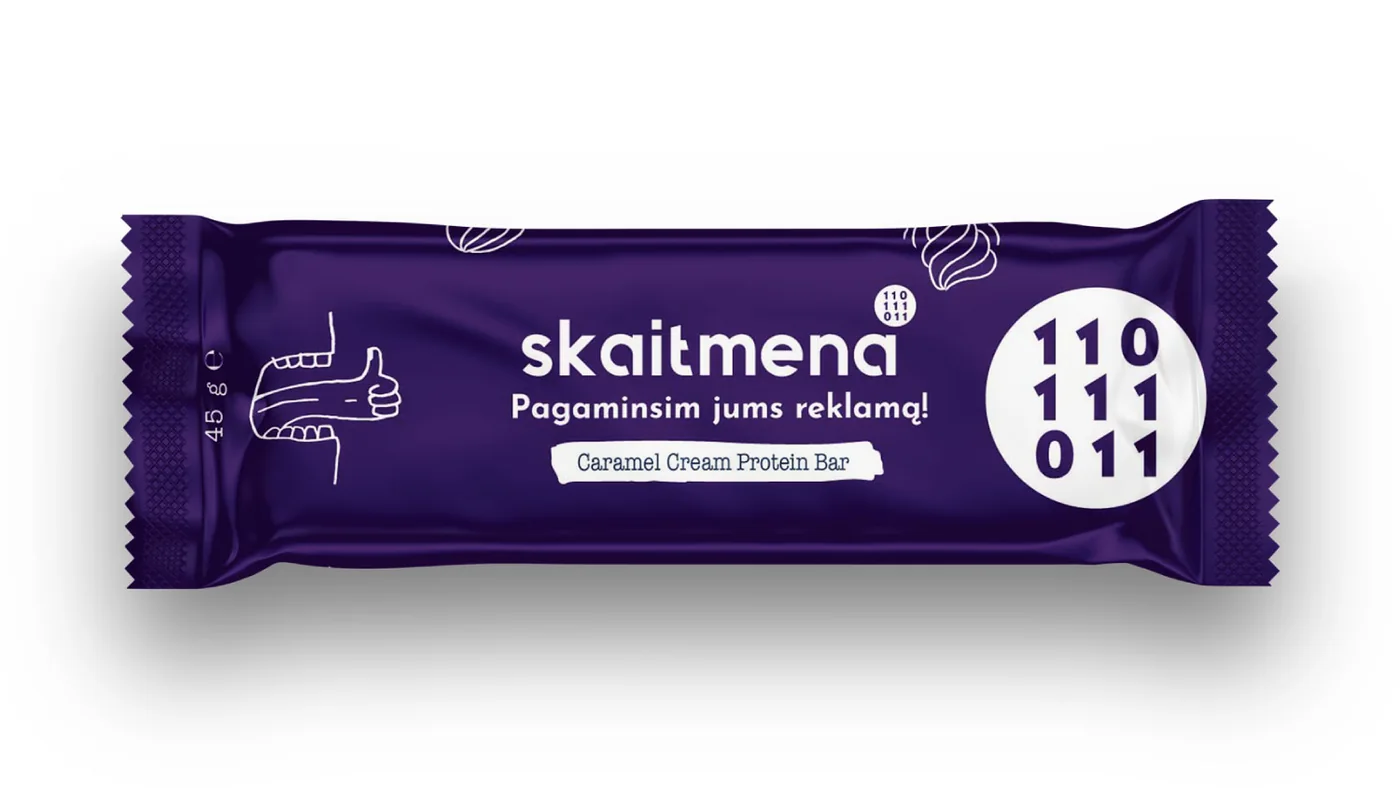 Cheatless batonėlio maketas su Skaitmena prekės ženklu